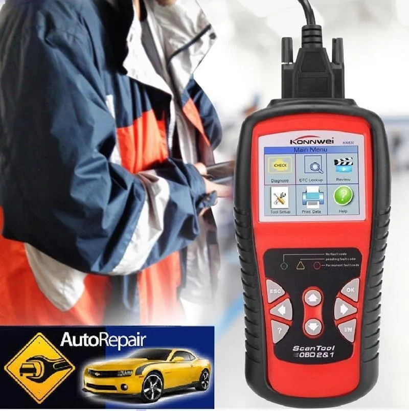 Konnwei KW830 EOBD OBD OBDII Scanner Reader Car Vehicles Diagnostic Tool Detector