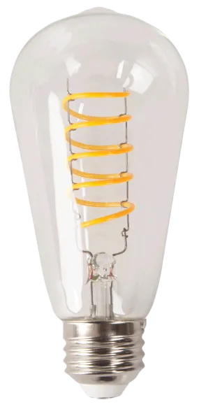 LED Antique Spiral Filament ST19 Lamp - 5.4", 5W, 18K
