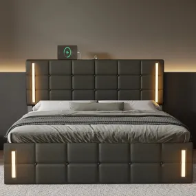 LED Bed Frame with USB Power Strips