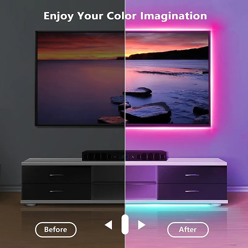 Led Strip Lights Rgb Strip With Controller Bluetooth Led Strips 5050 Led Strips Usb Bluetooth 15m For TV Room Decoration