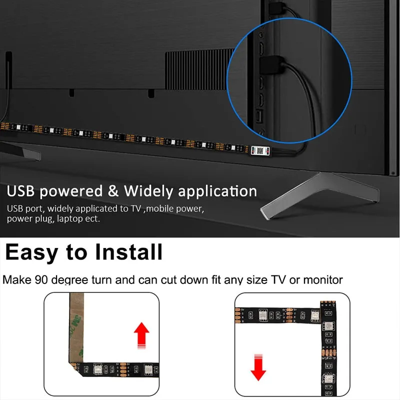Led Strip Lights Rgb Strip With Controller Bluetooth Led Strips 5050 Led Strips Usb Bluetooth 15m For TV Room Decoration