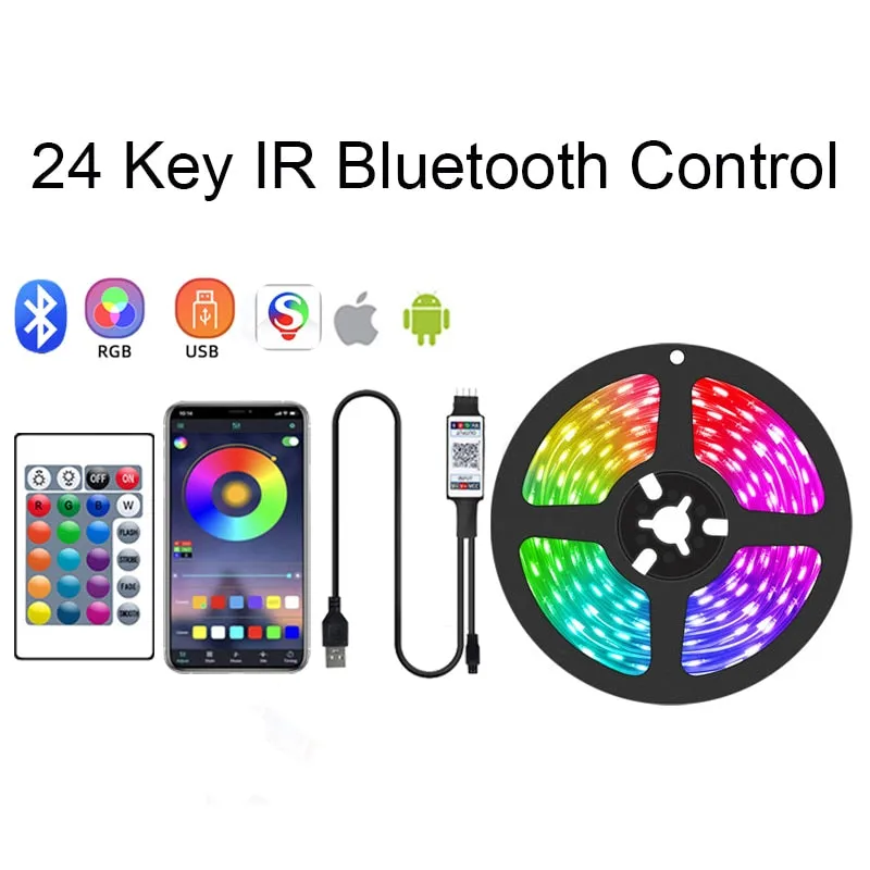Led Strip Lights Rgb Strip With Controller Bluetooth Led Strips 5050 Led Strips Usb Bluetooth 15m For TV Room Decoration