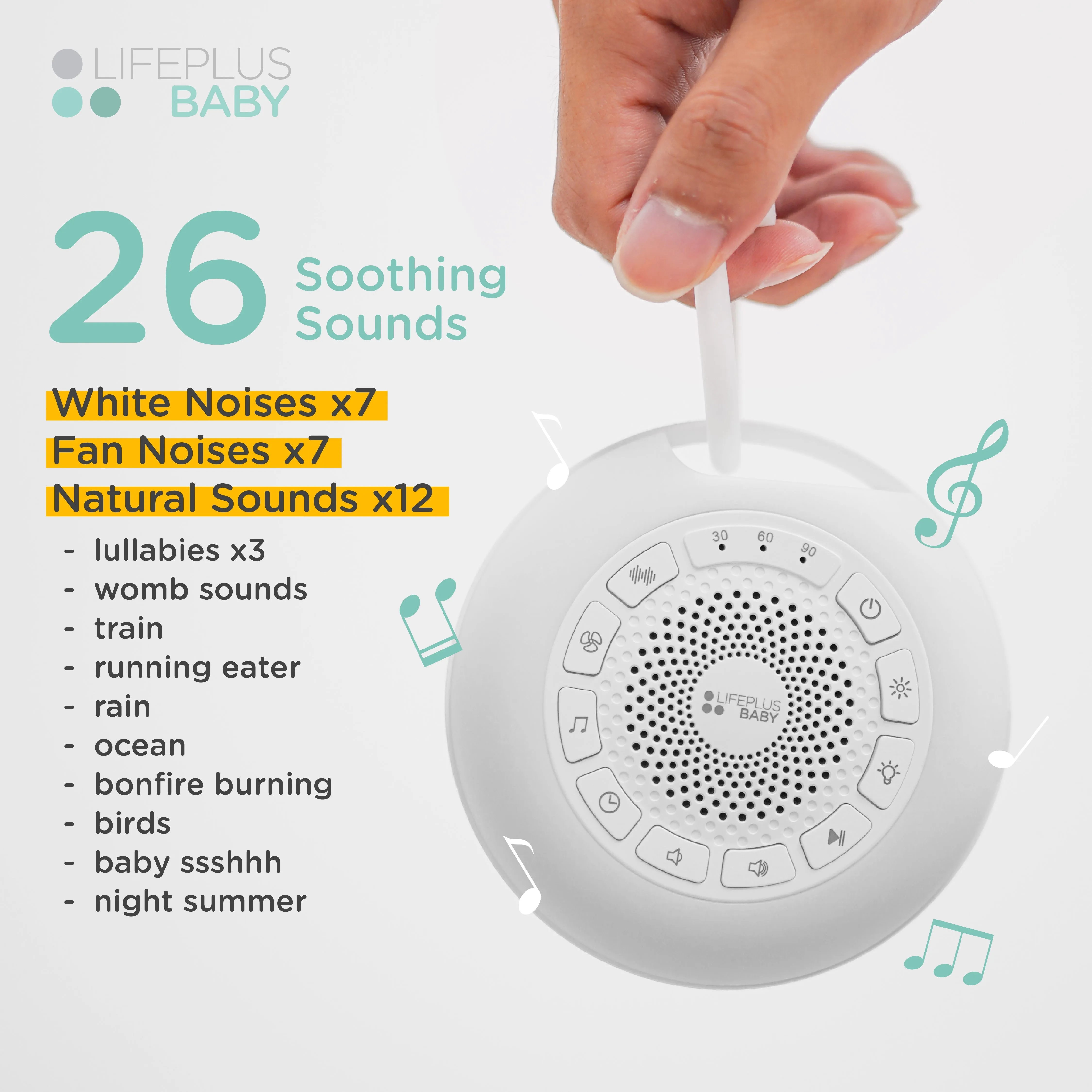LIFEPLUSBABY WHITE NOISE MACHINE- Your Ultimate Companion for Restful Nights and Serene Days