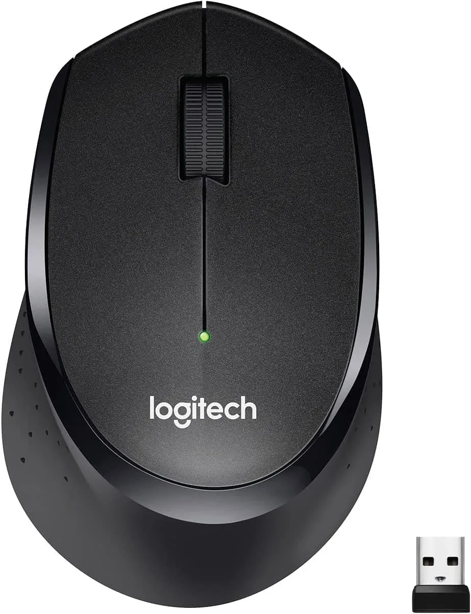 Logitech M330 SILENT PLUS Wireless Mouse, 2.4GHz with USB Nano Receiver, 1000 DPI Optical Tracking, 2-year Battery Life, Compatible with PC, Mac, Laptop, Chromebook - Black