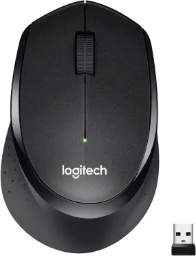 Logitech M330 SILENT PLUS Wireless Mouse, 2.4GHz with USB Nano Receiver, 1000 DPI Optical Tracking, 2-year Battery Life, Compatible with PC, Mac, Laptop, Chromebook - Black