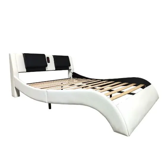 LovelyRLovely Faux Leather LED Platform Smart Bed Frame