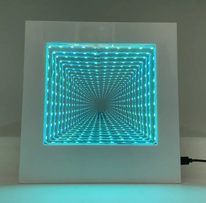 Lumina Colour Changing Square Tunnel Infinity Lamp