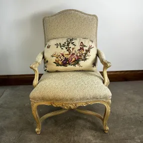 Marge Carson Custom Accent Chair, Cream Taupe Upholstery, 2 Available