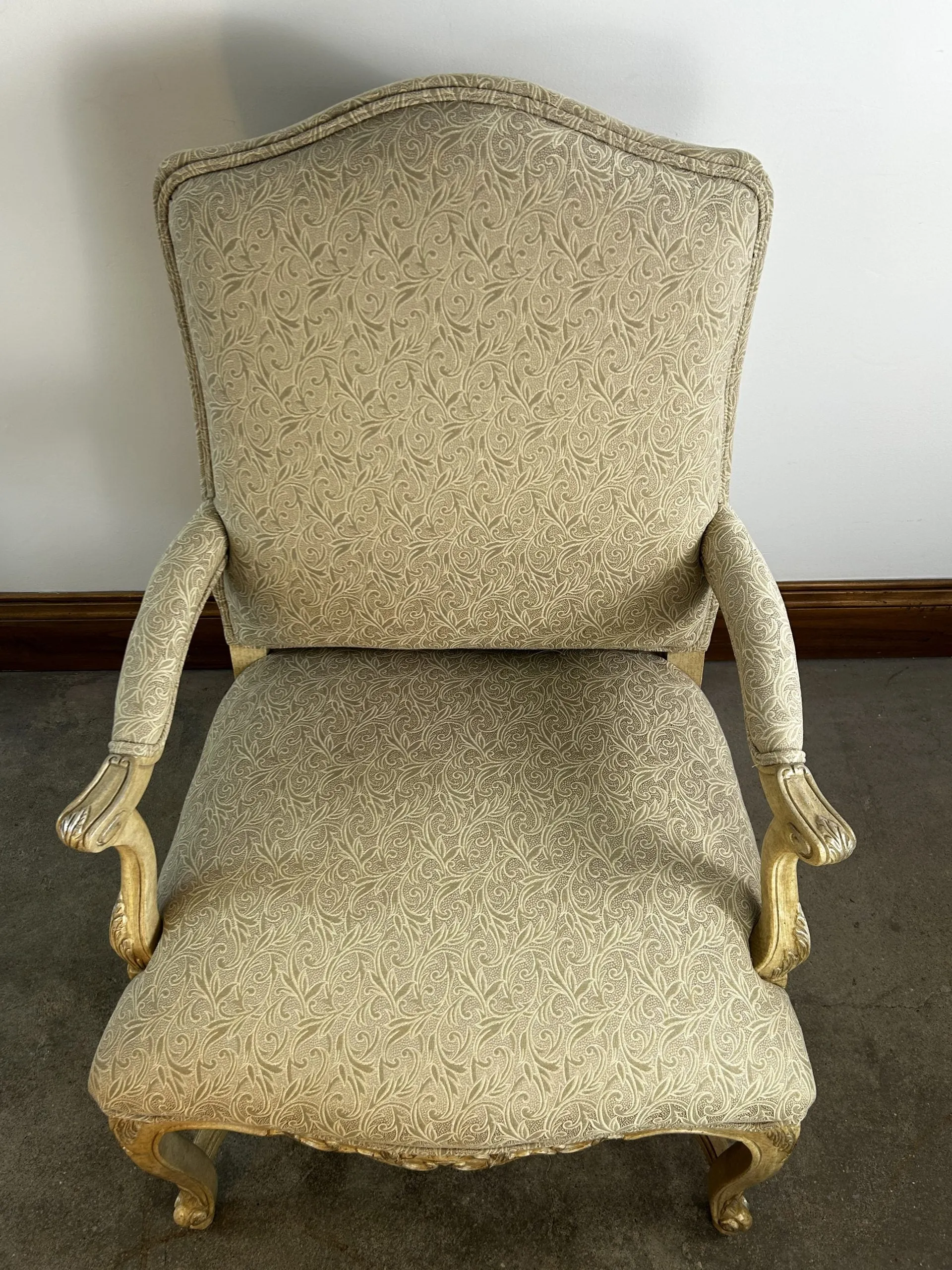 Marge Carson Custom Accent Chair, Cream Taupe Upholstery, 2 Available
