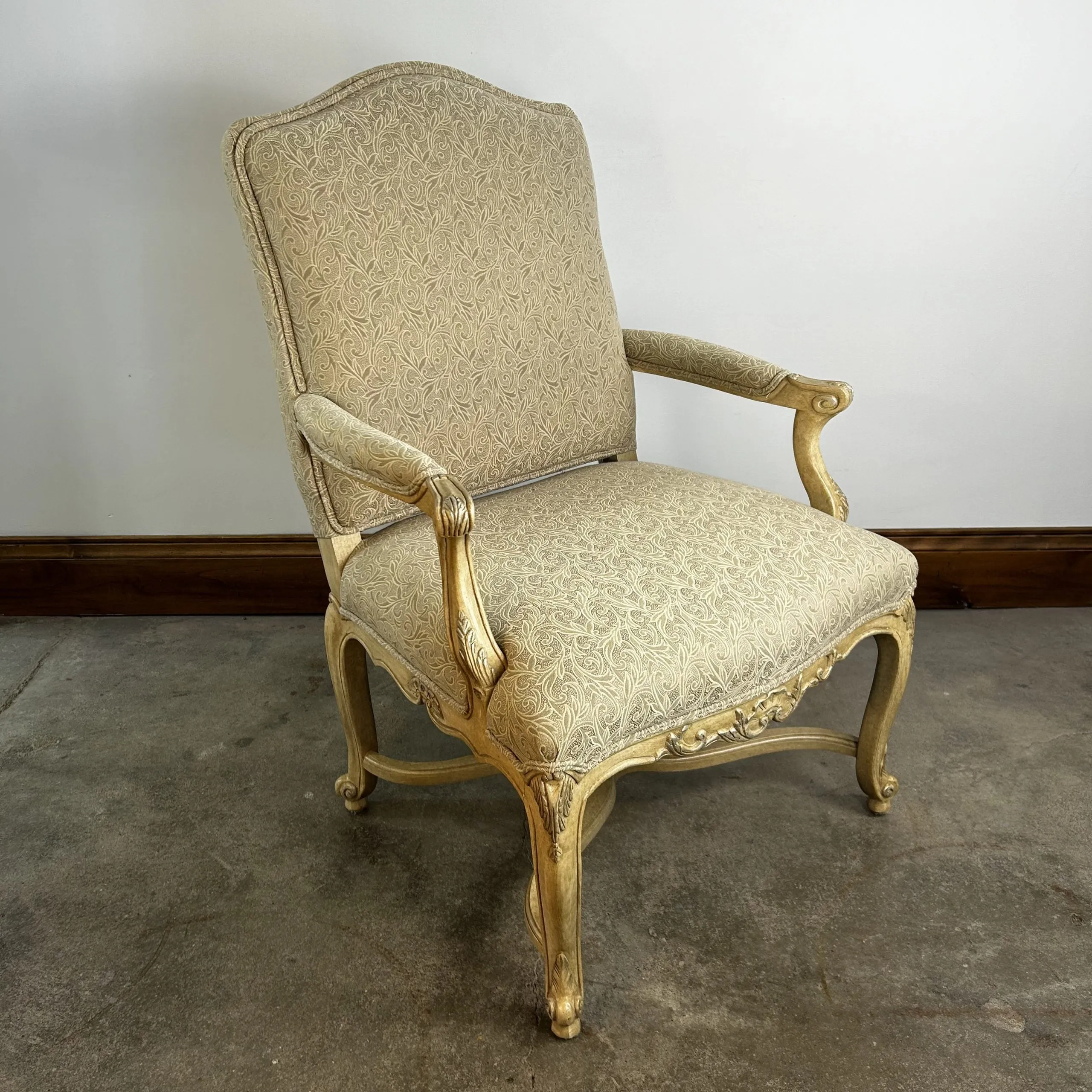 Marge Carson Custom Accent Chair, Cream Taupe Upholstery, 2 Available