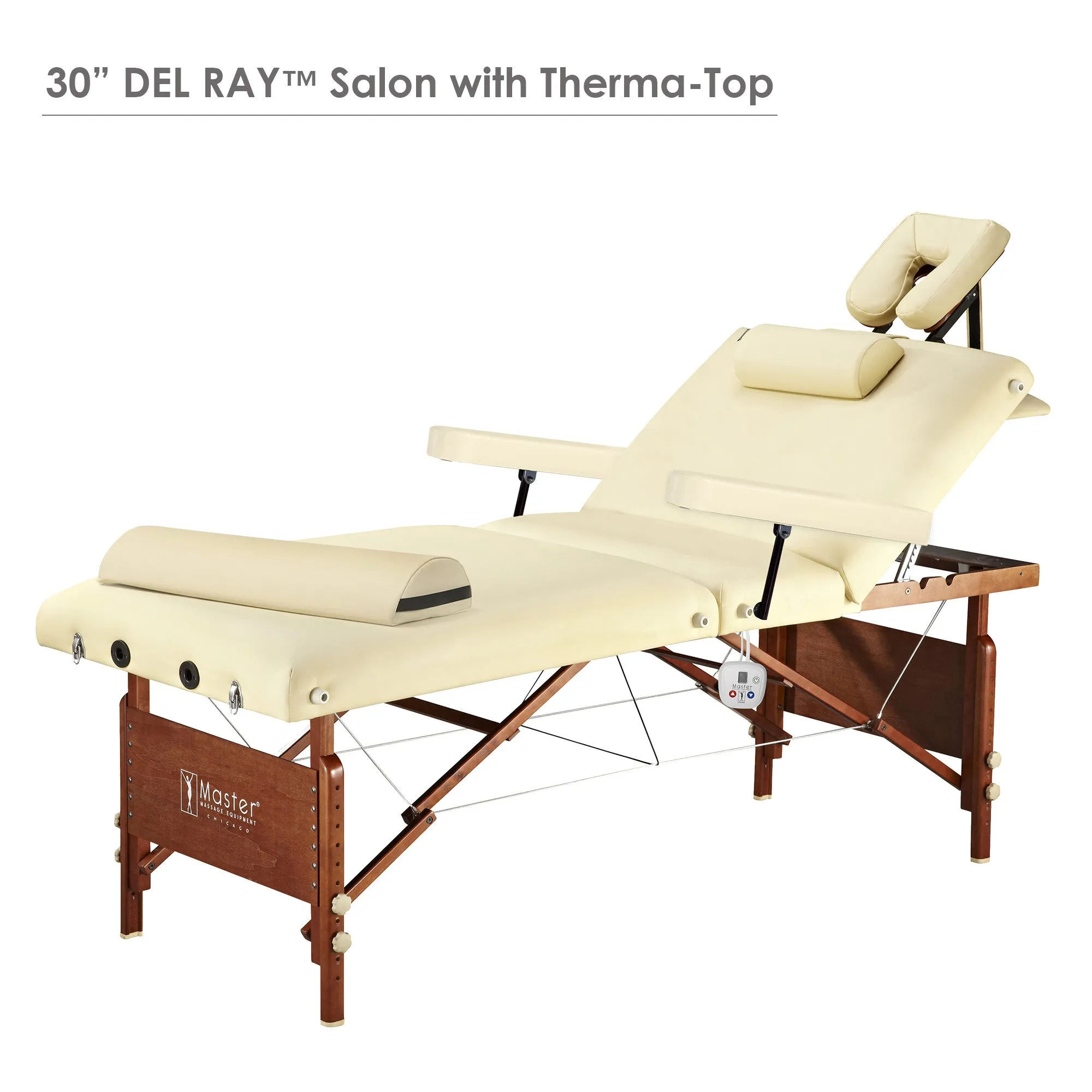 Master Massage 30" DEL RAY™ Portable Massage Table Package (Sand Color) with Ambient Light System
