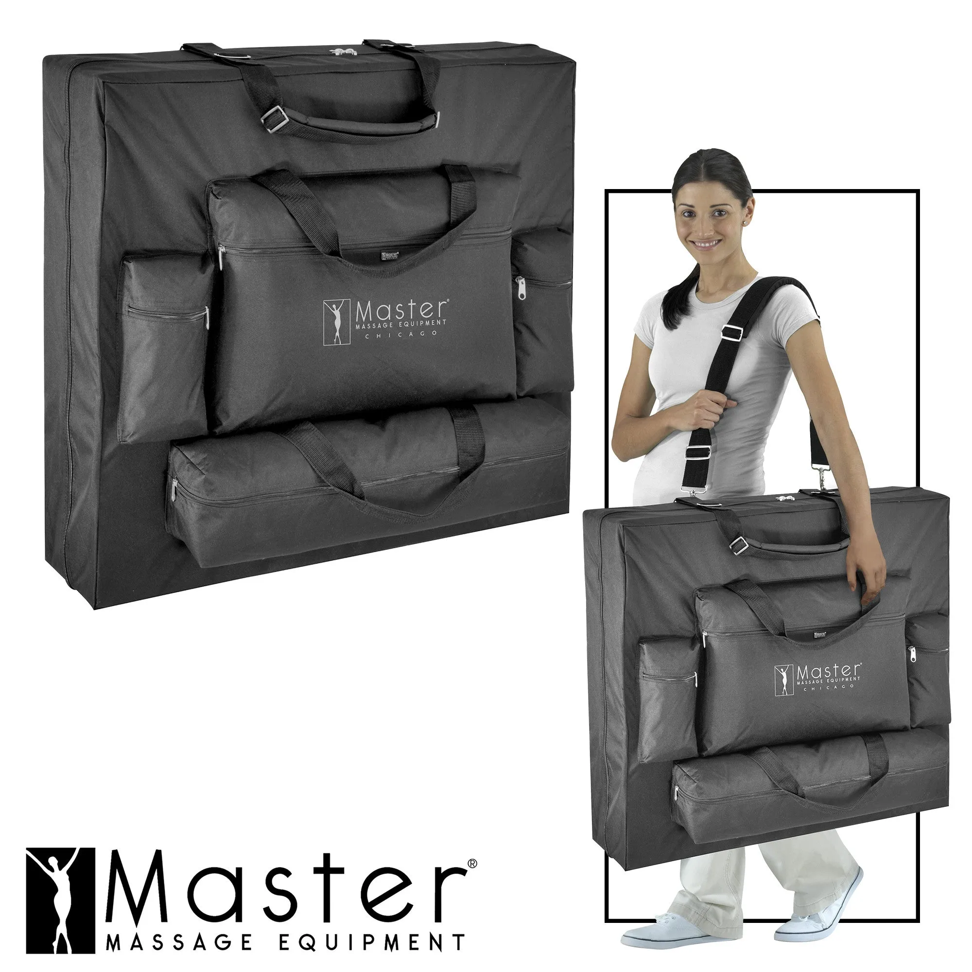 Master Massage 31" Montclair™ Portable Massage Table Package (Black) with Ambient Light System