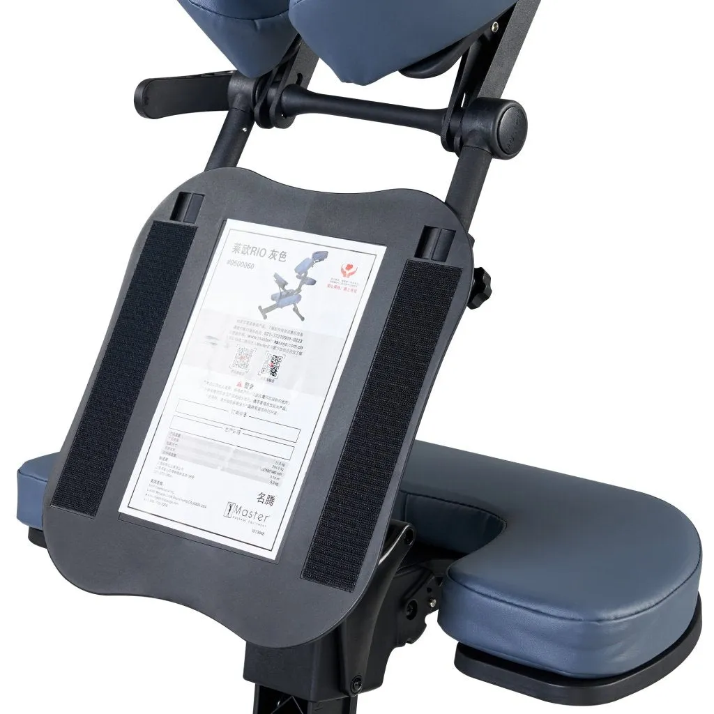 Master Massage® Rio Portable Massage Chair Light weight Strong Deluxe Adjustable Storable with Luggage Style Carrying Case, Royal Blue