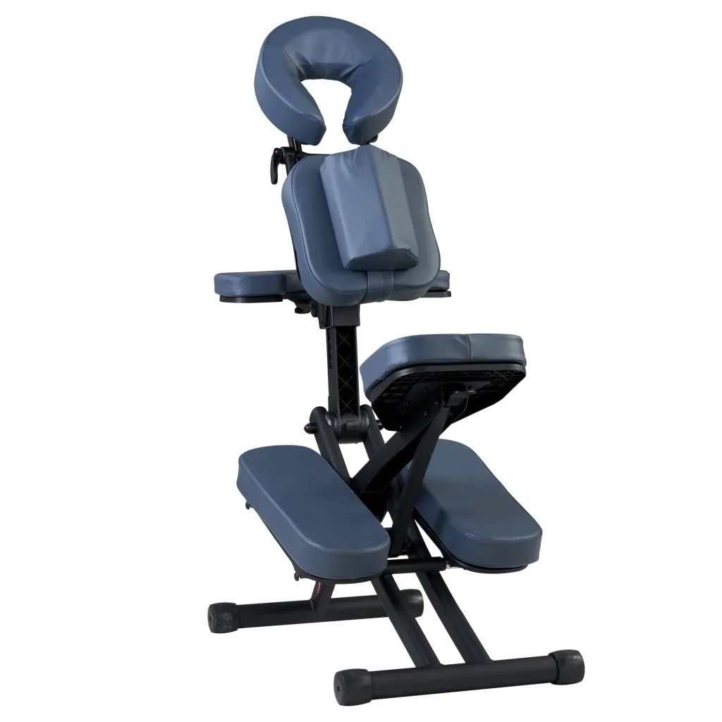 Master Massage® Rio Portable Massage Chair Light weight Strong Deluxe Adjustable Storable with Luggage Style Carrying Case, Royal Blue