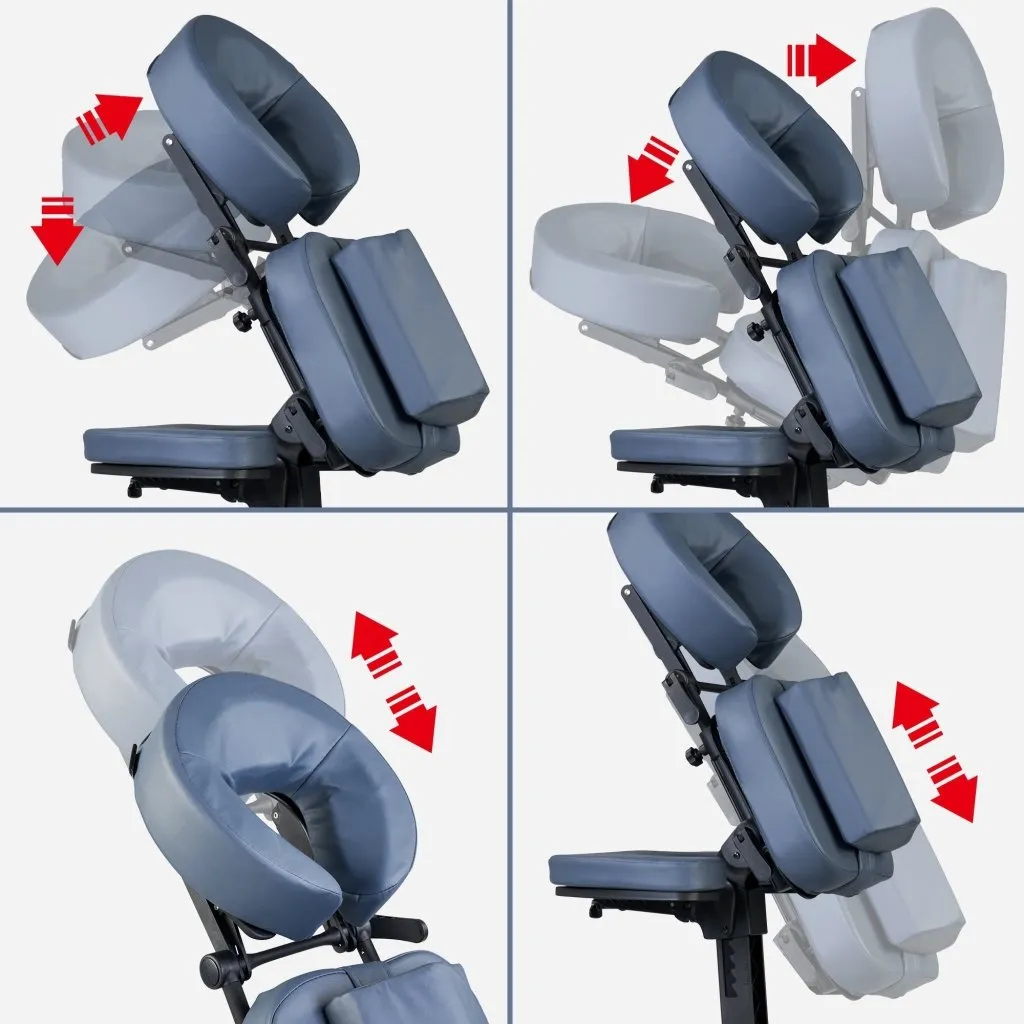 Master Massage® Rio Portable Massage Chair Light weight Strong Deluxe Adjustable Storable with Luggage Style Carrying Case, Royal Blue