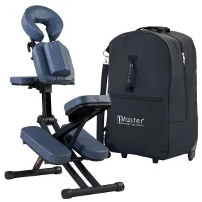 Master Massage® Rio Portable Massage Chair Light weight Strong Deluxe Adjustable Storable with Luggage Style Carrying Case, Royal Blue