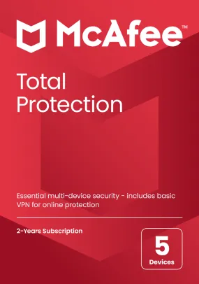 McAfee Total Protection 5 Device 2 Years Windows/Mac (Email Delivery)