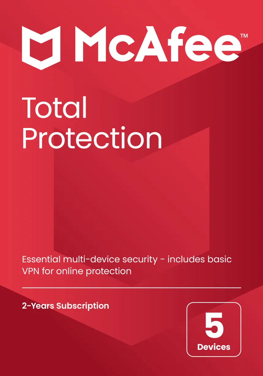 McAfee Total Protection 5 Device 2 Years Windows/Mac (Email Delivery)