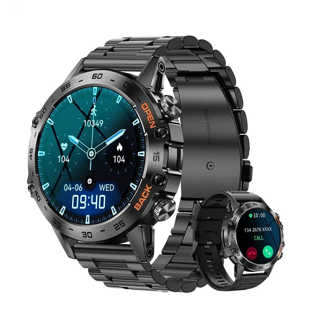 MELANDA Steel 1.39" Bluetooth Call Smart Watch Men Sports Fitness Tracker Watches IP68 Waterproof Smartwatch for Android IOS K52