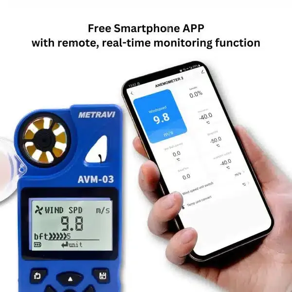 Metravi AVM-03 Multifunction Anemometer with Datalogger and WiFi / USB Interface