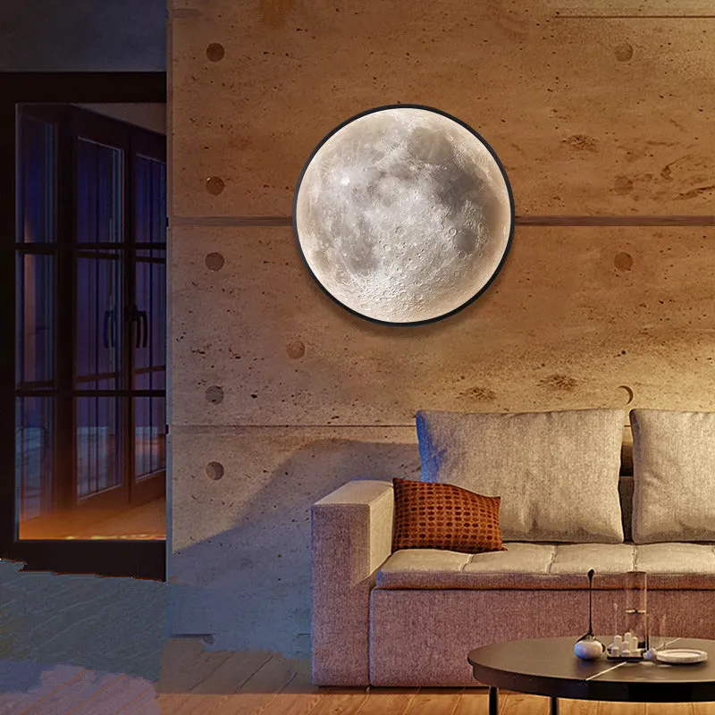 MOON MIRROR | Illuminated LED Moon Wall Lamp Moon Night Light for Wall