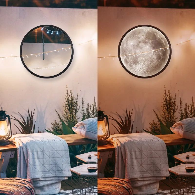 MOON MIRROR | Illuminated LED Moon Wall Lamp Moon Night Light for Wall
