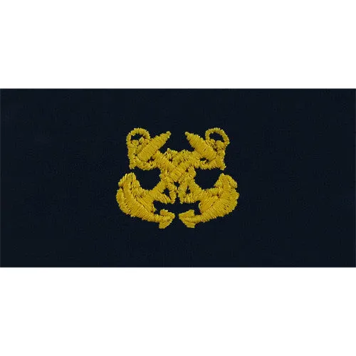 Navy Embroidered Collar Device: Boatswain - embroidered on coverall