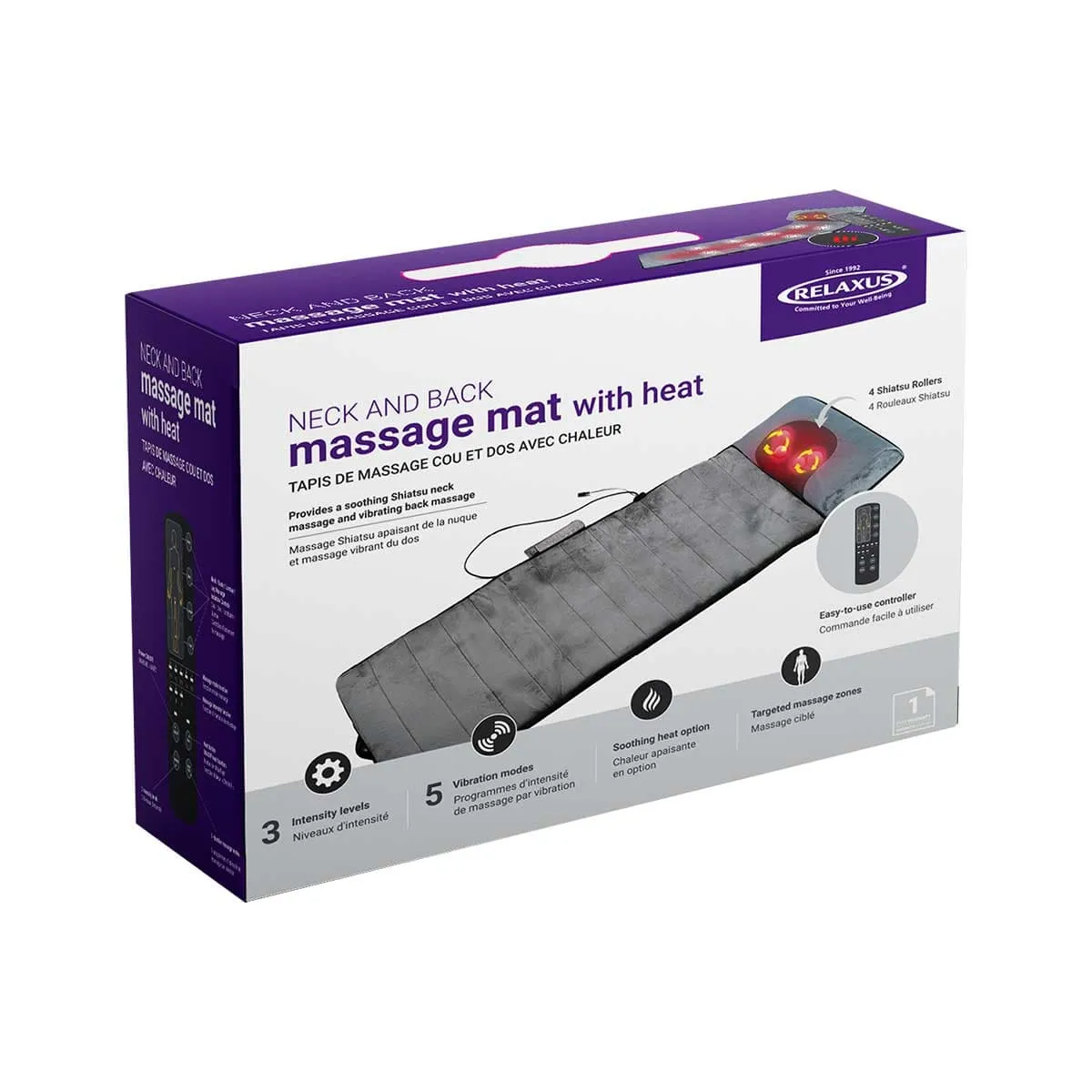 Neck and Back Massage Mat with Heat
