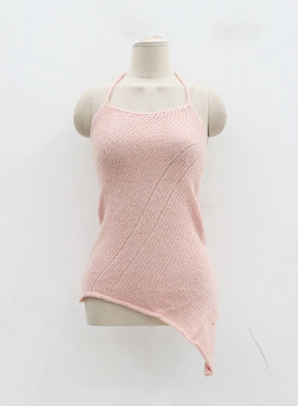 Neck Tie Knit Top And Off-Shoulder Boleto Set BD29