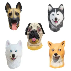 Novelty Halloween Costume Under Dog Party Latex Dog Head Mask