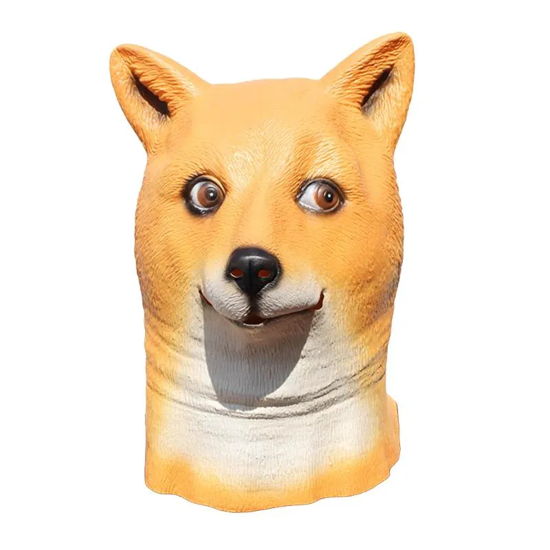 Novelty Halloween Costume Under Dog Party Latex Dog Head Mask