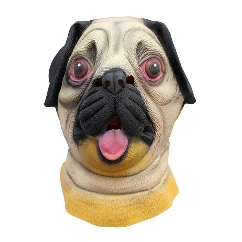 Novelty Halloween Costume Under Dog Party Latex Dog Head Mask
