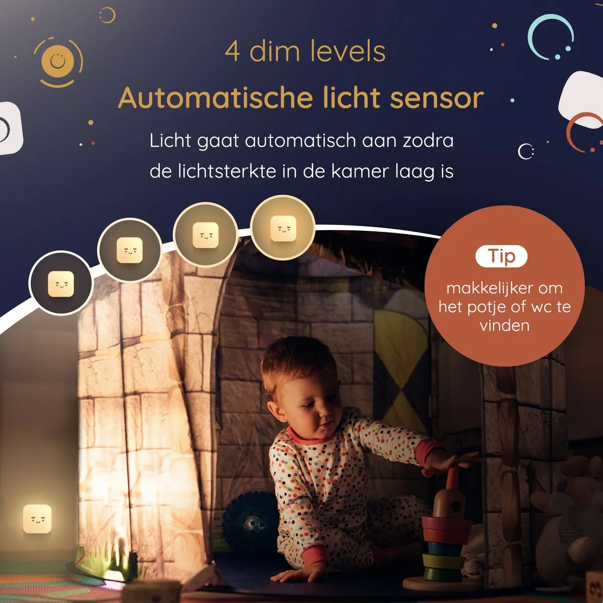 Numsy Night light Automatic sensor plug light set of 2 | Lumi
