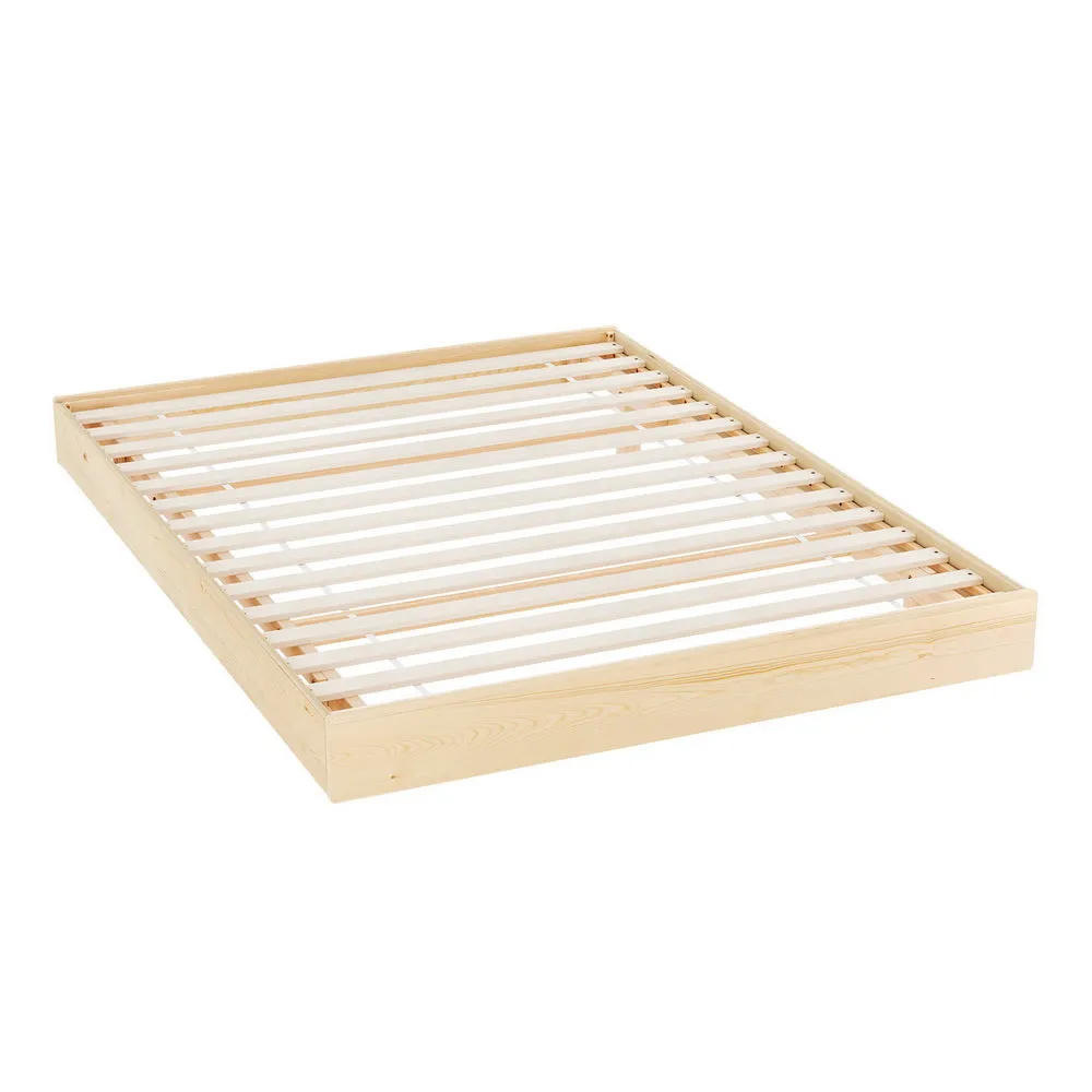 Odin Double Floating Style LED Solid Pinewood Bed Frame