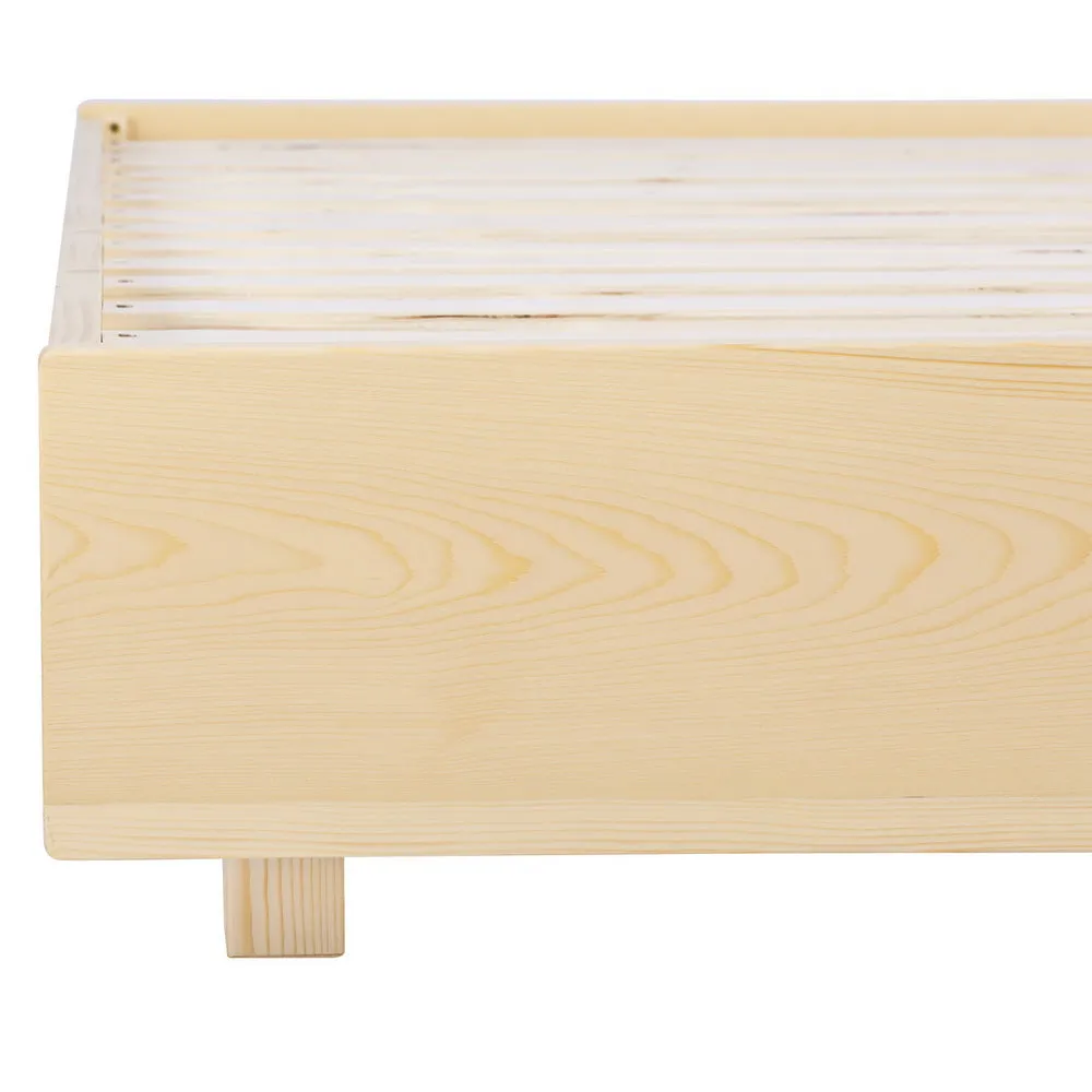 Odin Double Floating Style LED Solid Pinewood Bed Frame