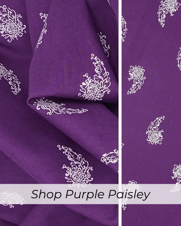 Orange Floral Paisley Fabric | Cotton Batiste