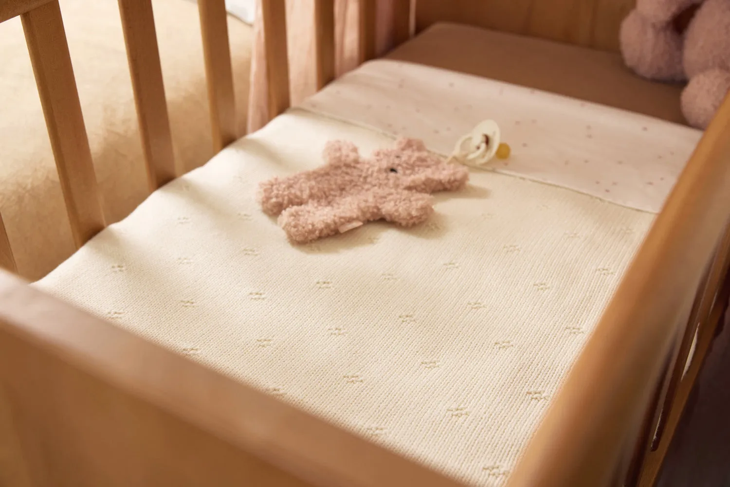 Pacifier Cloth Teddy Bear - Wild Rose