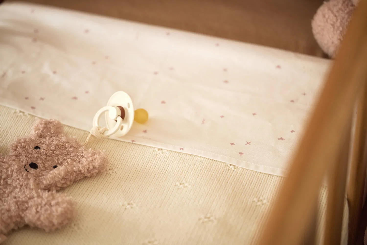 Pacifier Cloth Teddy Bear - Wild Rose