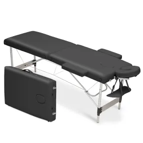 Portable Massage Table - Adjustable Height 24.5" to 33.5" - Aluminum Frame
