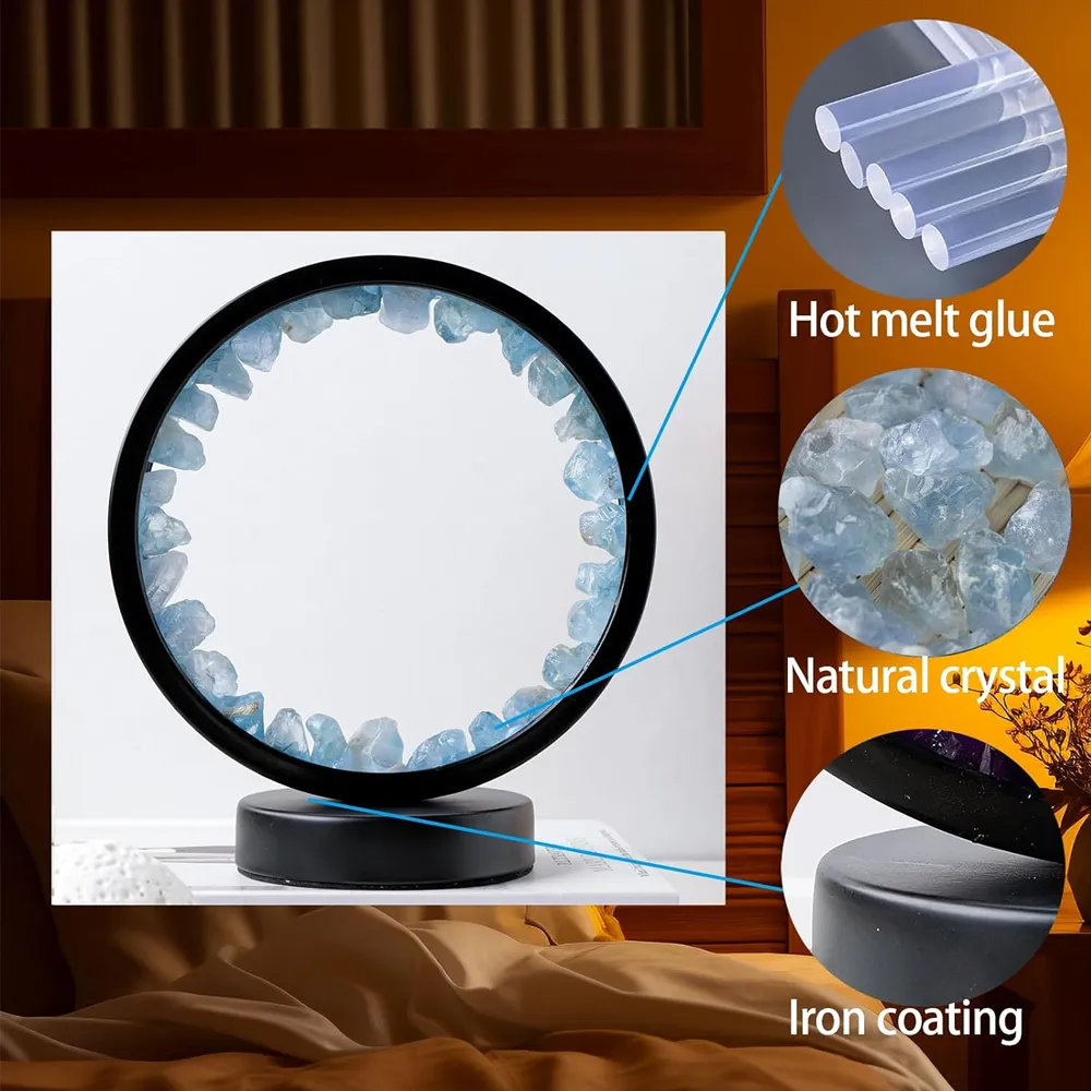 Rechargable Led Bedside Night Lamp With Quartz Amethyst Cluster Bp-50