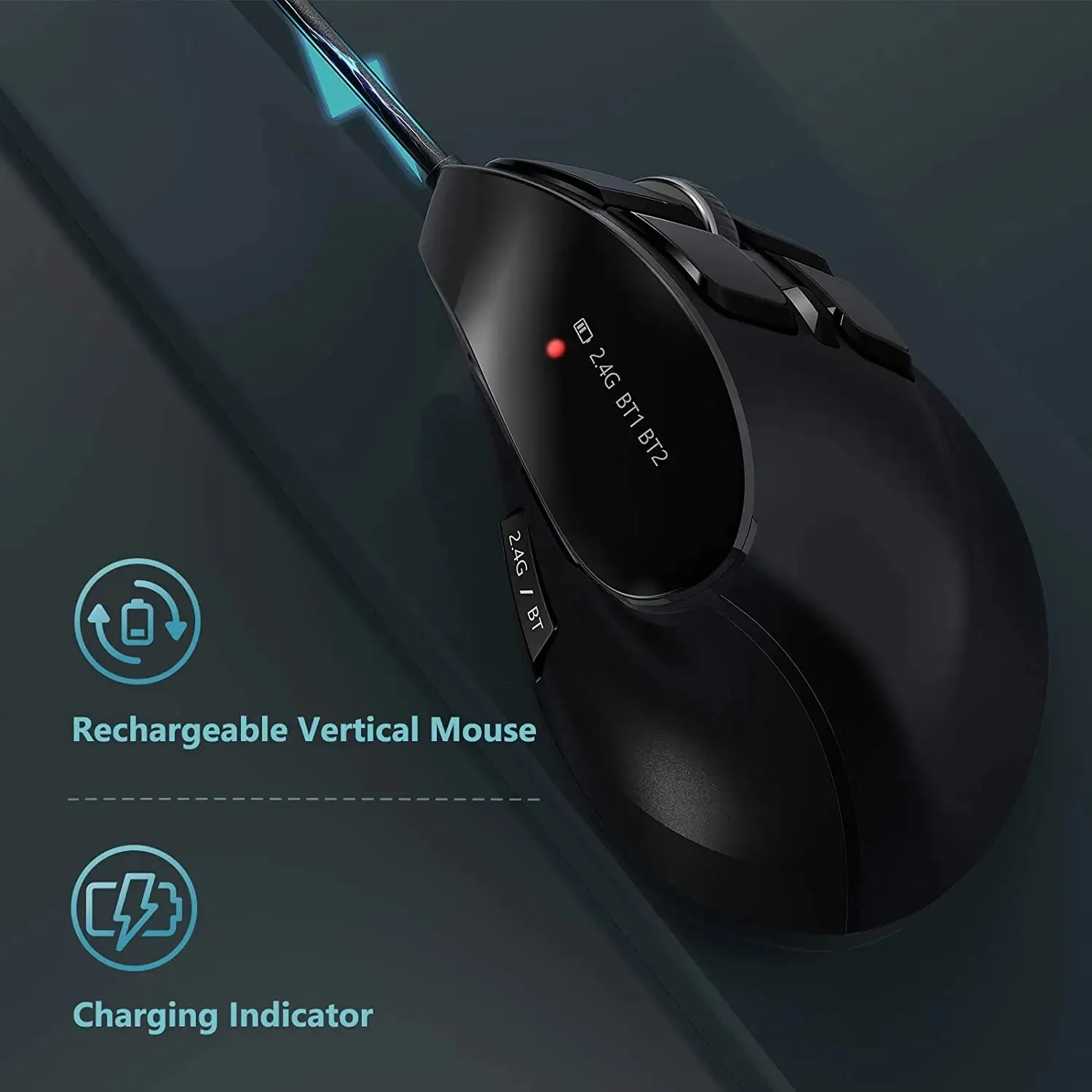 Rechargeable Bluetooth Vertical Mouse for Computer & Laptop