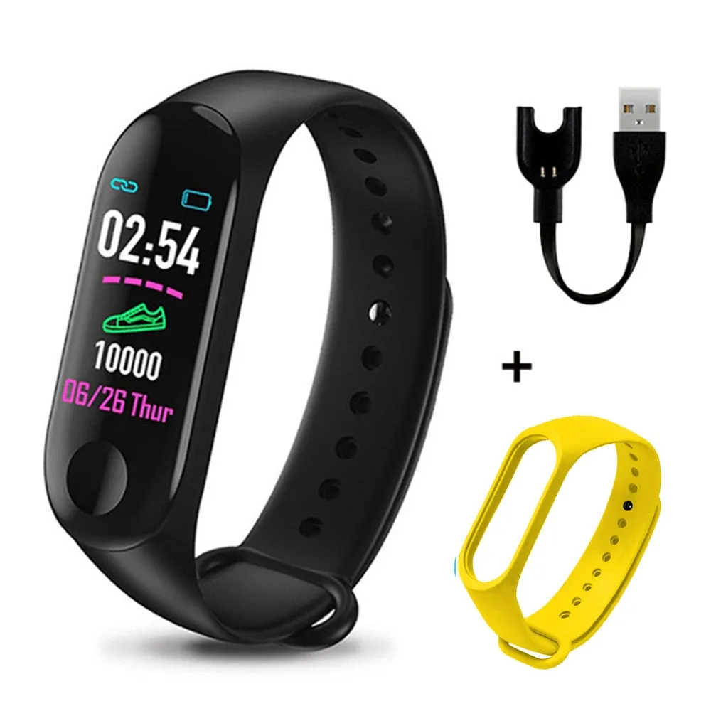 Rovtop M3 Men Smart Wristband Color Screen Smart Band IP67 Waterproof Blood Pressure Heart Rate Activity Fitness Smart Bracelet