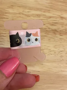 Sample Card of Kawaii Cat Heads Washi Tape