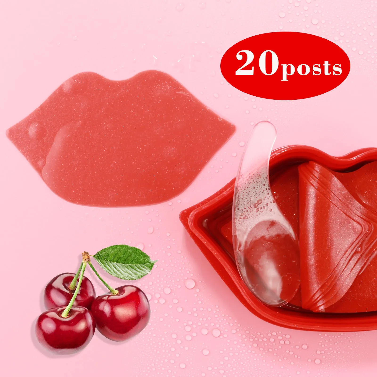 Sefudun Night Sleeping Lip Mask 20Pcs, Collagen Lip Patches, Moisturizing Lip Sleep Mask