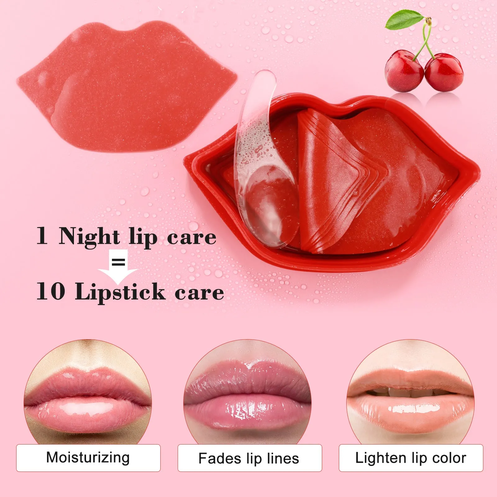 Sefudun Night Sleeping Lip Mask 20Pcs, Collagen Lip Patches, Moisturizing Lip Sleep Mask