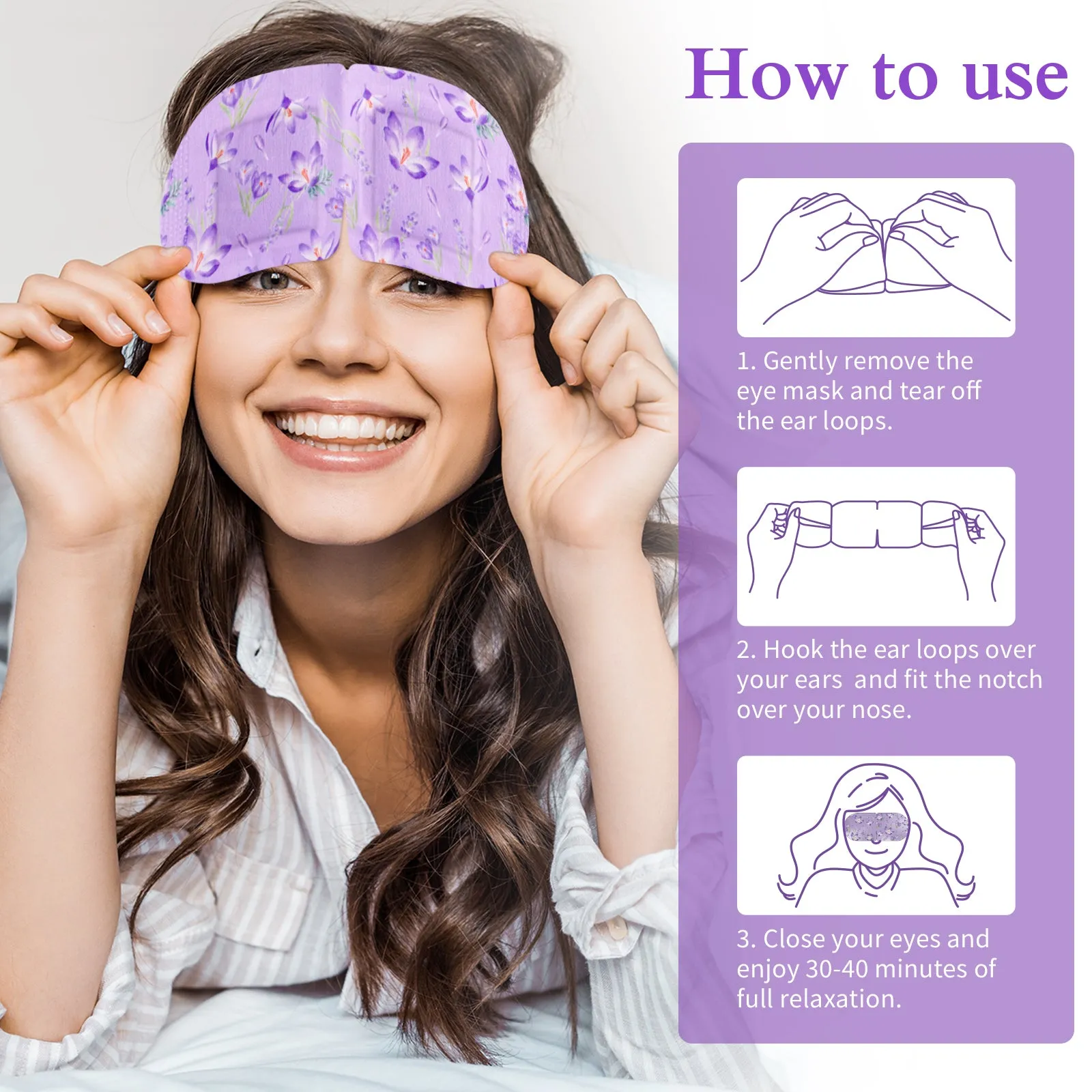 SEFUDUN Steam Eye Mask- Lavender Steam Eye Mask for dry and tired eyes,A Perfect Gift for Women Men Student and More(12 PCS)