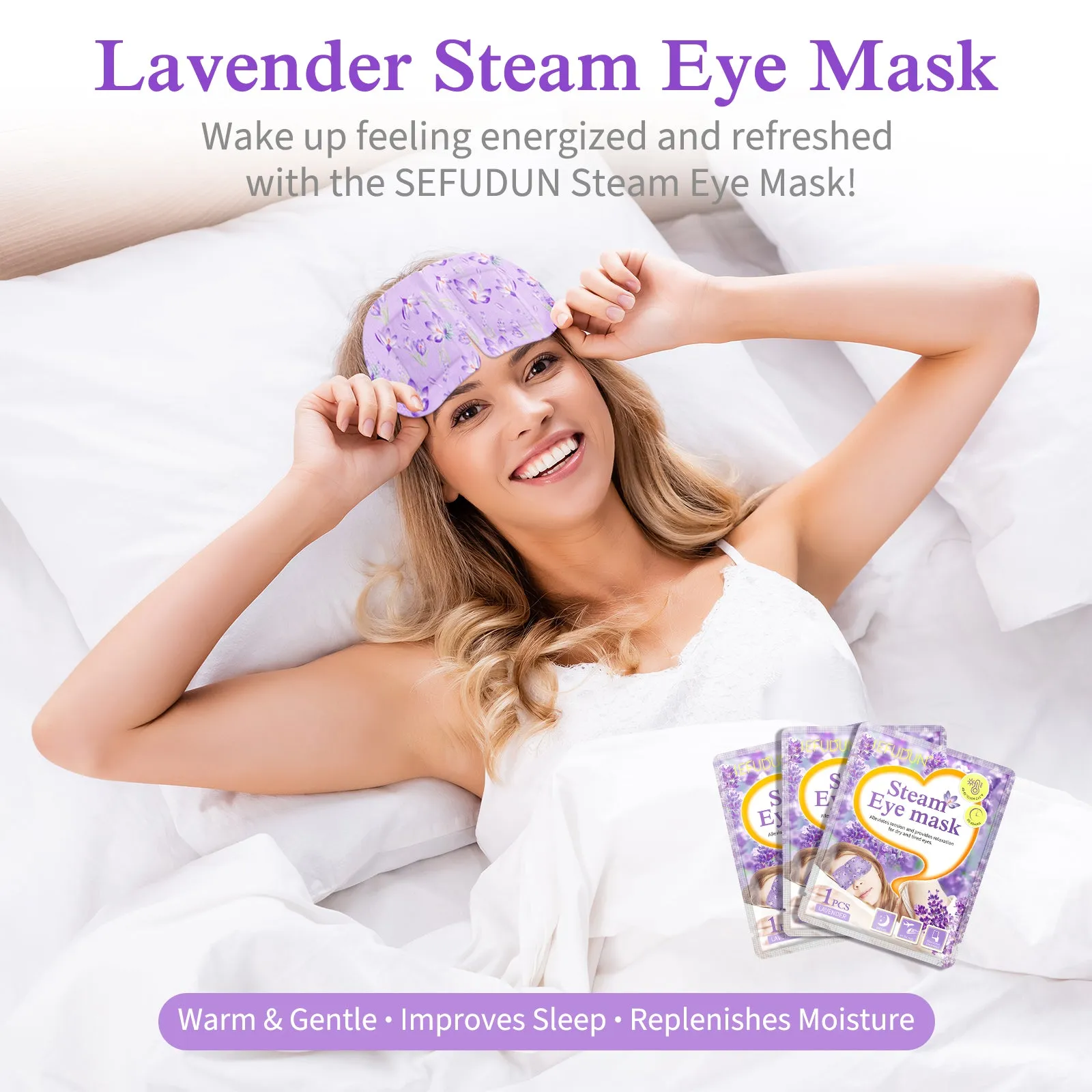 SEFUDUN Steam Eye Mask- Lavender Steam Eye Mask for dry and tired eyes,A Perfect Gift for Women Men Student and More(12 PCS)