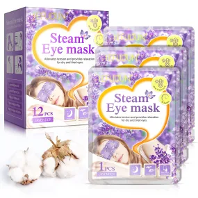 SEFUDUN Steam Eye Mask- Lavender Steam Eye Mask for dry and tired eyes,A Perfect Gift for Women Men Student and More(12 PCS)