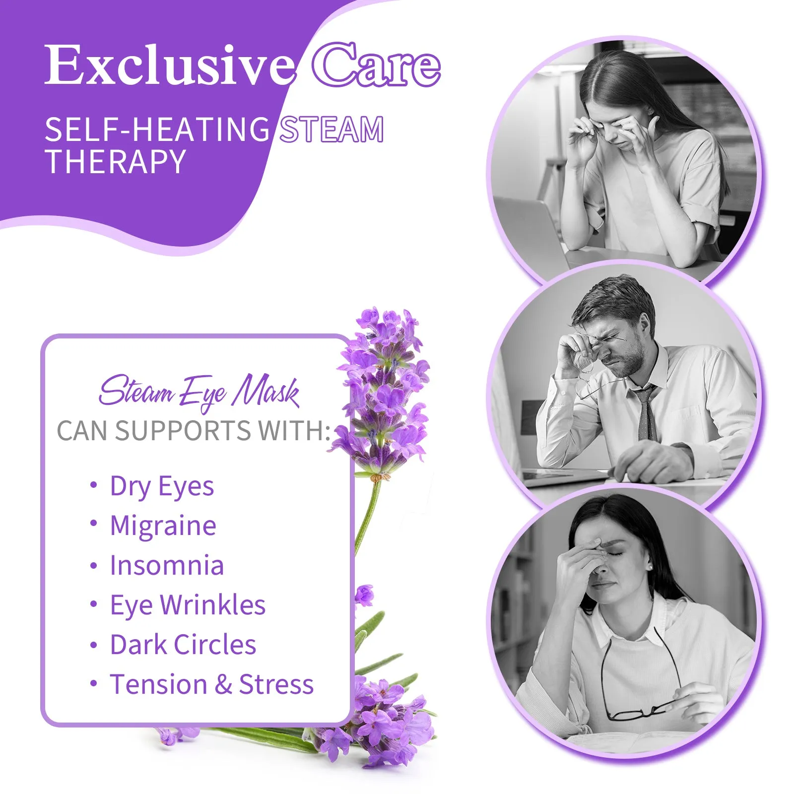 SEFUDUN Steam Eye Mask- Lavender Steam Eye Mask for dry and tired eyes,A Perfect Gift for Women Men Student and More(12 PCS)