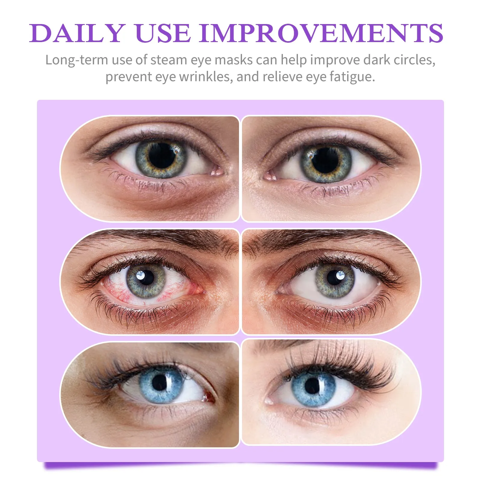 SEFUDUN Steam Eye Mask- Lavender Steam Eye Mask for dry and tired eyes,A Perfect Gift for Women Men Student and More(12 PCS)